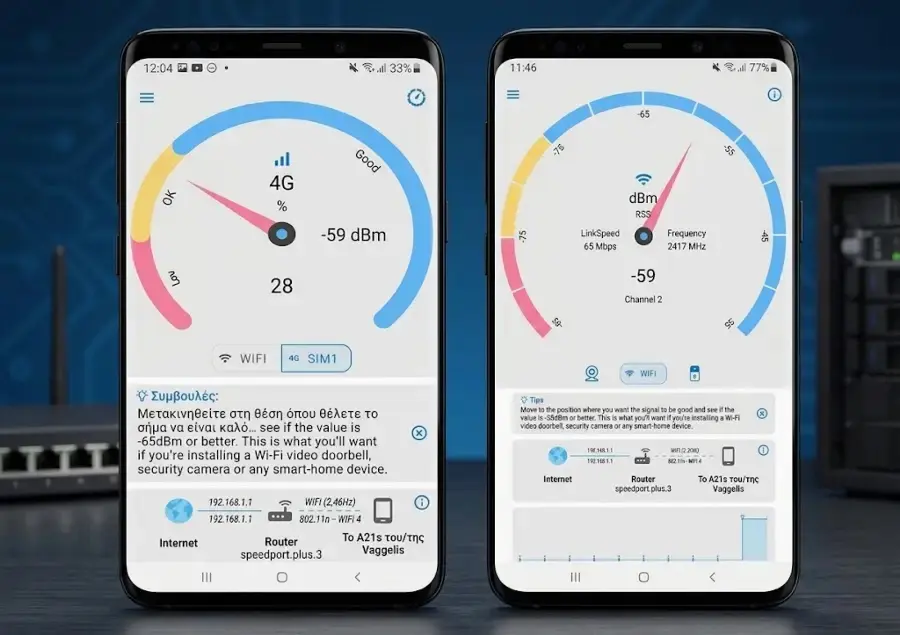 Το Net Signal, εφαρμογή ανάλυσης σήματος Wi-Fi και κινητής τηλεφωνίας για Android