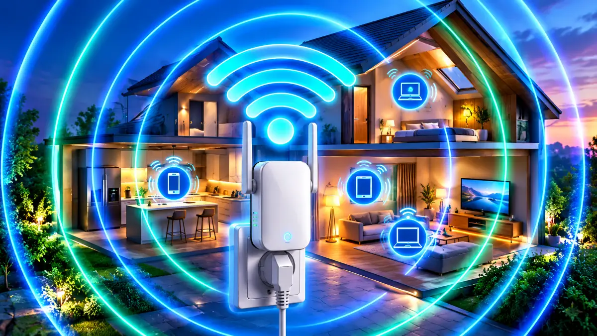 Wi-Fi extender σε πρίζα που ενισχύει το σήμα ίντερνετ και εξαφανίζει τις νεκρές ζώνες στο σπίτι