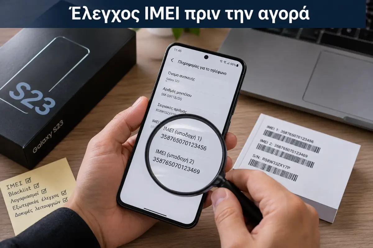 Έλεγχος IMEI και σειριακού αριθμού σε μεταχειρισμένο smartphone πριν από την αγορά