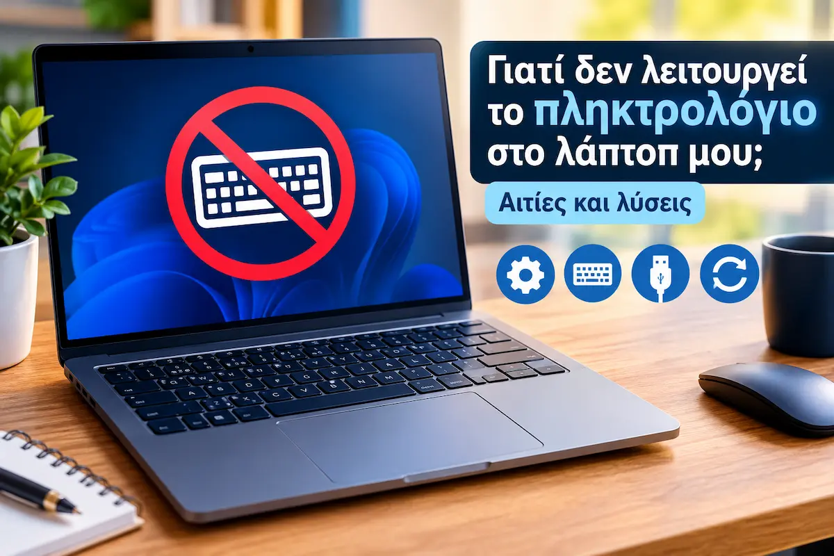 Λάπτοπ με πληκτρολόγιο που δεν ανταποκρίνεται στα πλήκτρα