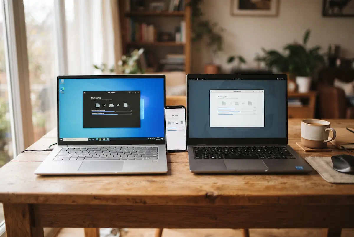 Μεταφορά αρχείων ανάμεσα σε δύο laptop και ένα κινητό με το LocalSend μέσω Wi-Fi