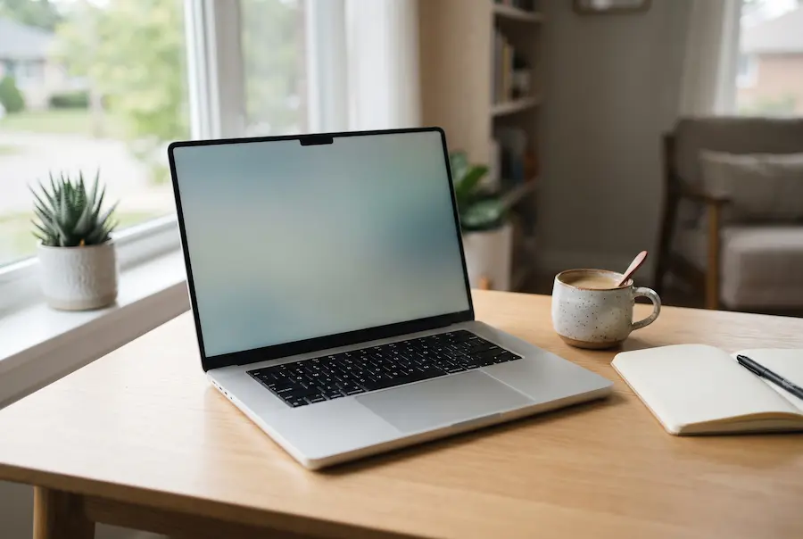 MacBook Air 15 ιντσών με τσιπ M5 ανοιχτό σε γραφείο