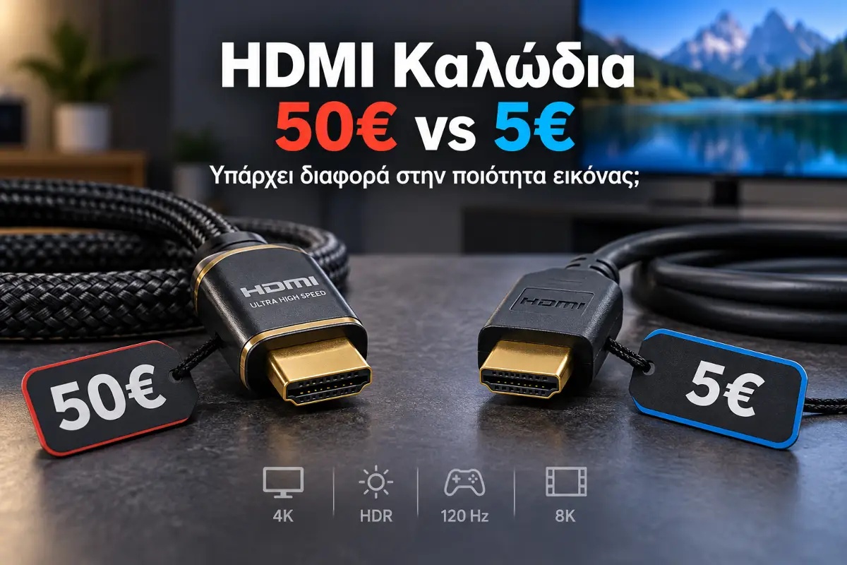 Σύγκριση φθηνού και ακριβού καλωδίου HDMI