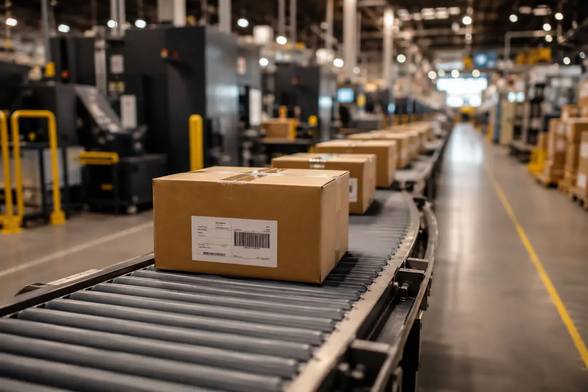 Πακέτα e-commerce από εξωτερικό δίπλα σε φορητό υπολογιστή