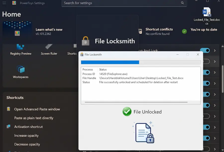 Το File Locksmith του PowerToys δείχνει ποιο πρόγραμμα κρατά το αρχείο, ώστε να διαγραφεί