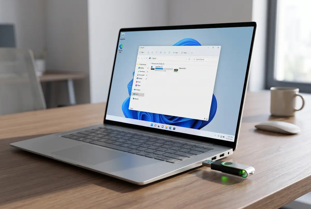 USB stick συνδεδεμένο σε laptop με Windows που δεν εμφανίζεται στον File Explorer